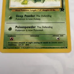 Oddish 63/82 Team Rocket Vintage 2000 Pokemon Card - Image 3
