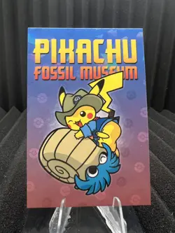 Pikachu & Omanyte - Cracked Ice Holo - Electric Pikachu Card Database - Pokemon - Image 1