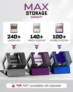 MTG Commander Deck Box with Display Window, Deck Box Holds 100 Double-Sleeved wi - Image 3