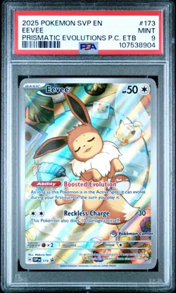 2025 Pokemon TCG: SVP EN Prismatic Evolutions- Eevee (Pokemon Center) #173 PSA 9 - Image 3