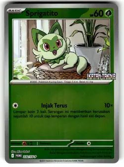 2024 Pokemon Indonesian Ikatan Takdir 232/SV-P Sprigatito Reverse Foil - Image 1