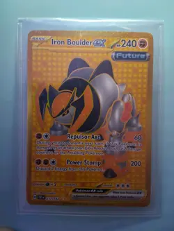 Pokemon TCG '24 Iron Boulder ex 217/162 Hyper Gold Ultra Rare Temporal Forces NM - Image 2