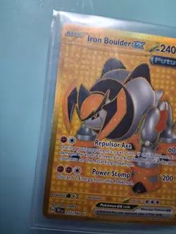 Pokemon TCG '24 Iron Boulder ex 217/162 Hyper Gold Ultra Rare Temporal Forces NM - Image 5