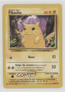 Pikachu Spanish Pokemon Base Set #58 1999 READ - Image 1