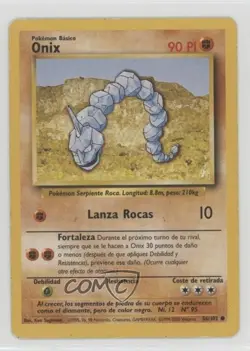 Onix Spanish Pokemon Base Set #56 1999 READ - Image 1