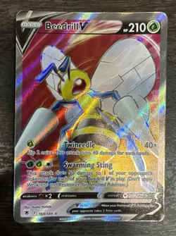 Pokemon TCG Astral Radiance Ultra Rare Full Art Holo Beedrill V #160/189 NM/Mint - Image 1