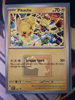 Pikachu "Winner" Promo 2025 World Championships SVP EN 225 Pokemon Worlds - Image 1