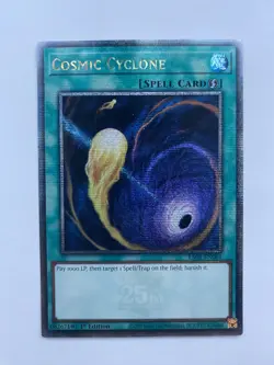 Cosmic Cyclone RA02-EN061 Quarter Century Secret Rare NM 1st Ed Yugioh - Image 1