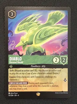Diablo Devoted Herald 70/204 Ursula's Return Lorcana TCG Legendary Card Regular - Image 1