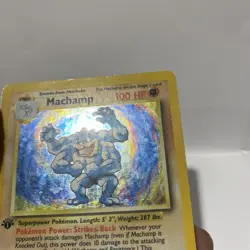 Machamp 1st Edition Holo Rare Pokemon Card - 8/102 Base Set - MP Condition (4) - Image 3