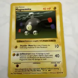 Magnemite 53/102 Shadowless Base Set - Pokemon Card WOTC LP - Image 1