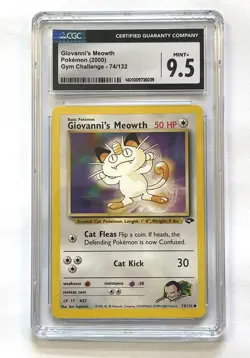 Giovanni's Meowth Gym Challenge 74/132 Pokemon Card CGC Mint 9.5 Graded Wotc - Image 1