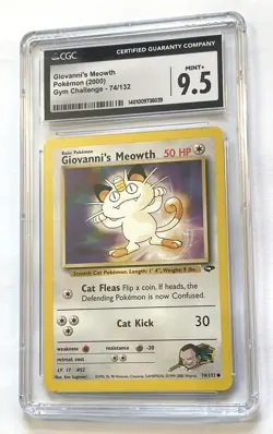 Giovanni's Meowth Gym Challenge 74/132 Pokemon Card CGC Mint 9.5 Graded Wotc - Image 2