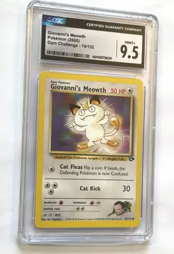 Giovanni's Meowth Gym Challenge 74/132 Pokemon Card CGC Mint 9.5 Graded Wotc - Image 3