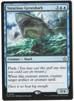 Magic the Gathering MTG - Foundations: Voracious Greatshark Rare Card #600 - Image 1