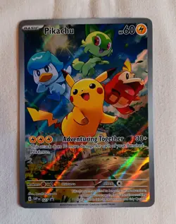Pikachu 027 Full Art SVP Black Star Scarlet & Violet Promo Pokemon Card - Image 2