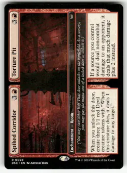 SPIKED CORRIDOR TORTURE PIT #28 (RARE) MTG COMMANDER: DUSKMOURN: HOUSE OF HORROR - Image 1