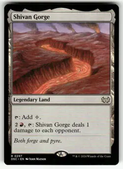 SHIVAN GORGE #297 (RARE) MTG COMMANDER: DUSKMOURN: HOUSE OF HORROR - Image 1