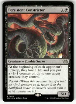 PERSISTENT CONSTRICTOR #22 (RARE) MTG COMMANDER: DUSKMOURN: HOUSE OF HORROR - Image 1