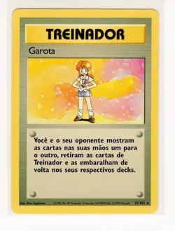 ~PT~ PORTUGUESE Garota Lass Unlimited Base Set 75/102 Pokemon Card (C1) - Image 1