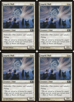 Angelic Wall X4 Magic 2014 #4 MTG Magic the Gathering Excellent NM 2Fire Games - Image 1