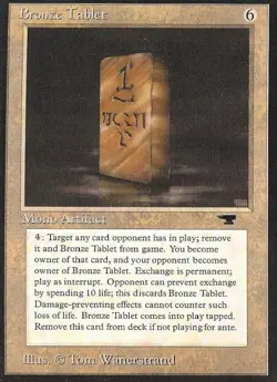 MTG English Bronze Tablet Light Play Normal Antiquities - Image 1