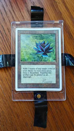 black lotus mtg unlimited signed heavily played - Image 1