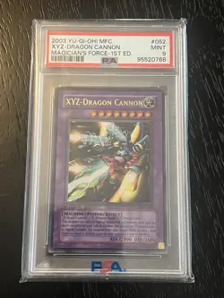 2003 Yugioh Xyz-Dragon Cannon MFC-052 Ultra Rare 1st Edition PSA 9 - Image 1