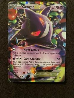 MINT Gengar EX 34/119 Ultra Rare Holo XY Phantom Forces Pokemon TCG Card 2014 - Image 1