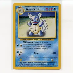Pokemon TCG Wartortle 042/102 WotC Base Set Unlimited Regular Card EN-LP 1999 - Image 1