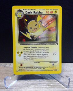Pokemon Card TCG Dark Raichu English Team Rocket 83/82 Holo Rare Secret NM - Image 1