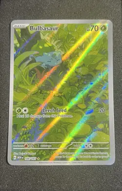 POKEMON CARD 2023 BULBASAUR FULL ART IR 166/165 SCARLET & VIOLET 151 - Image 1