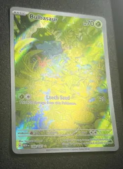 POKEMON CARD 2023 BULBASAUR FULL ART IR 166/165 SCARLET & VIOLET 151 - Image 3