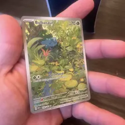 POKEMON CARD 2023 BULBASAUR FULL ART IR 166/165 SCARLET & VIOLET 151 - Image 1