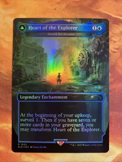 MTG Foil Borderless Heart of the Explorer - Search for Azcanta Tomb Raider NM!! - Image 1