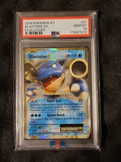 PSA 10 - Blastoise EX - #21 - 2016 Pokemon XY Evolutions - Image 1