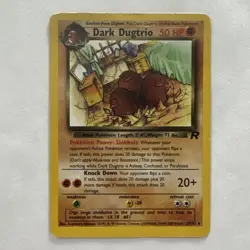 Dark Dugtrio 23/82 HP / DMG Team Rocket Non Holo Rare Pokemon TCG 2000 dd - Image 1