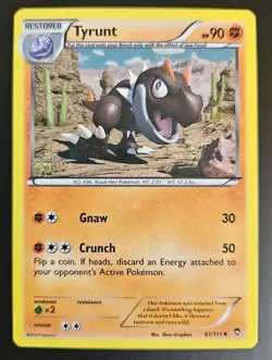 Tyrunt 61/111 Cosmos Holo XY Furious Fists Holofoil Pokemon TCG MP - Image 1