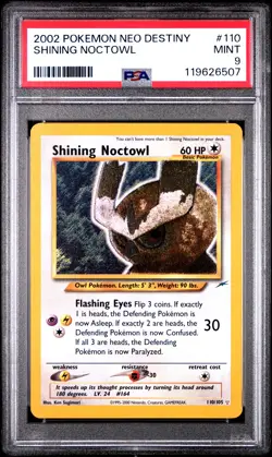 2002 POKEMON NEO DESTINY #110 SHINING NOCTOWL PSA 9 - Image 1
