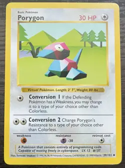 Porygon 039/102 Pokemon TCG WOTC Base Set (Shadowless) Regular MINT - Image 1