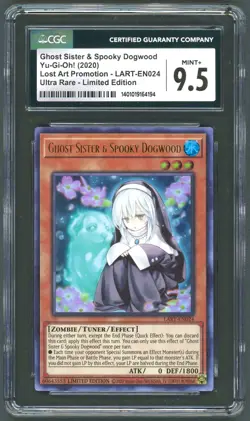 YuGiOh CGC 9.5 Ghost Sister & Spooky Dogwood LART-EN024 Ultra Rare Limited Ed - Image 1