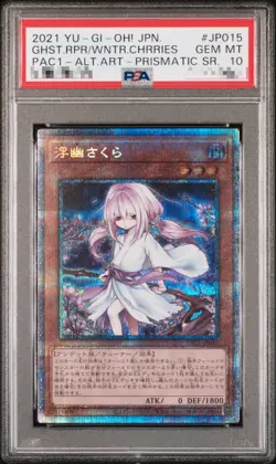 PSA 10 Ghost Reaper & Winter Cherries PAC1-JP015 Alt Art Prismatic SR YuGiOh JPN - Image 1