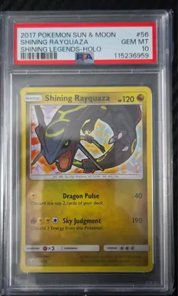 Pokemon TCG 2017 Shining Rayquaza Sun & Moon Shining Legends Card PSA 10 56/73 - Image 3