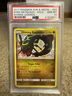 Pokemon TCG 2017 Shining Rayquaza Sun & Moon Shining Legends Card PSA 10 56/73 - Image 1