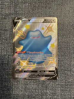 Ditto V SHINY SV118/SV122 Shining Fates NM Full Art Ultra Rare Pokemon Card - Image 1