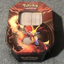 Delphox Pokemon Card Tin Full Of 500+ Pokemon XY, Generations, Steam Siege Cards - Image 1