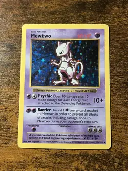 Mewtwo 10/102 Base Set ShadowlessHolo Pokemon Card - Image 1