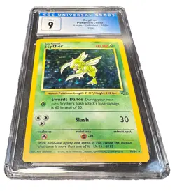 CGC 9 MINT 1999 Jungle Scyther 10/64 HOLO Pokemon Card - Image 1