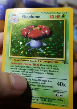 Vileplume 15/64 Jungle Set Error Additional Ink - Printer Hickey Pokemon Card - Image 4