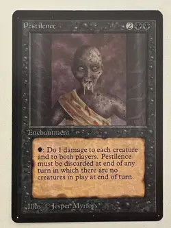 Magic the Gathering MTG Beta Pestilence LP+ (Beta Bob) - Image 1